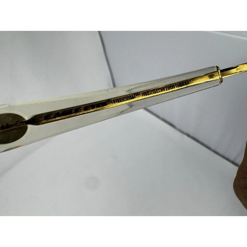 Eagle Eyes Freedom Sunglasses Gold Metal Frame Yellow Lens 50-18-140 Vintage